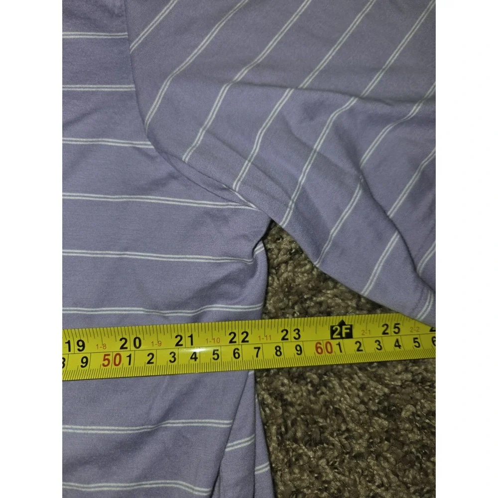 Vintage Polo Ralph Lauren Mens XL Purple Fine Stripe Pima Cotton Top Peru